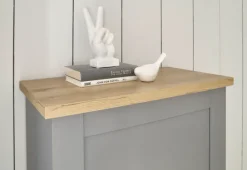 Kommode CHAMBORD 68 x 142 cm hellgrau/braun