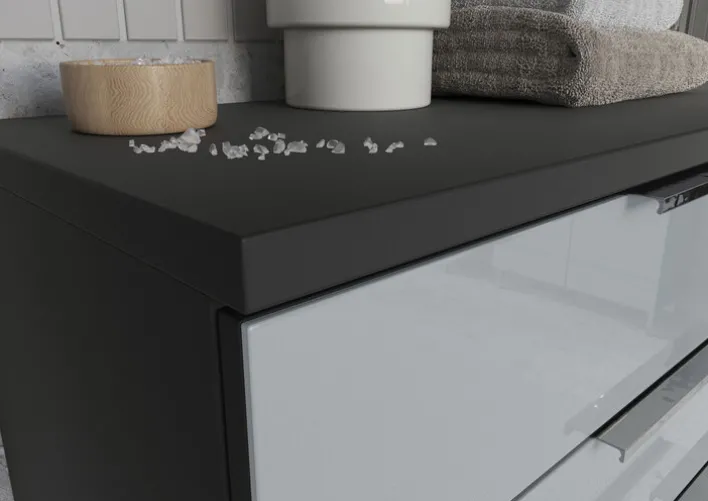 Kommode CORUS Graphit/ silbergrau