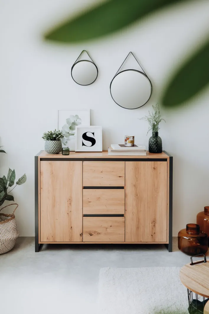 Kommode DENVER 120 x 88 cm braun/ grau