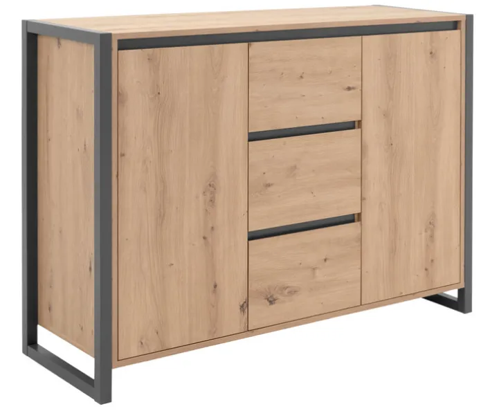 Kommode DENVER 120 x 88 cm braun/ grau