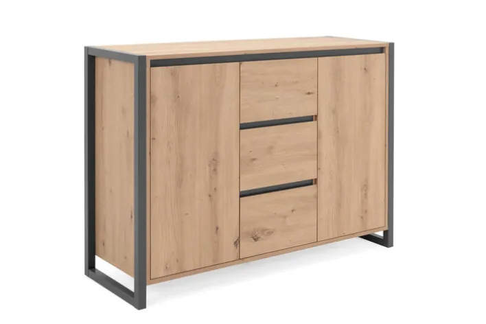 Kommode DENVER 120 x 88 cm braun/ grau