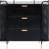 Kommode FENCE schwarz 80x80x40 cm