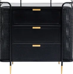 Kommode FENCE schwarz 80x80x40 cm