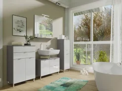 Kommode FEY 60 x 97 cm Graphit/ Weiß