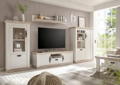 Kommode FLORENZ 105 x 146 cm weiß/braun