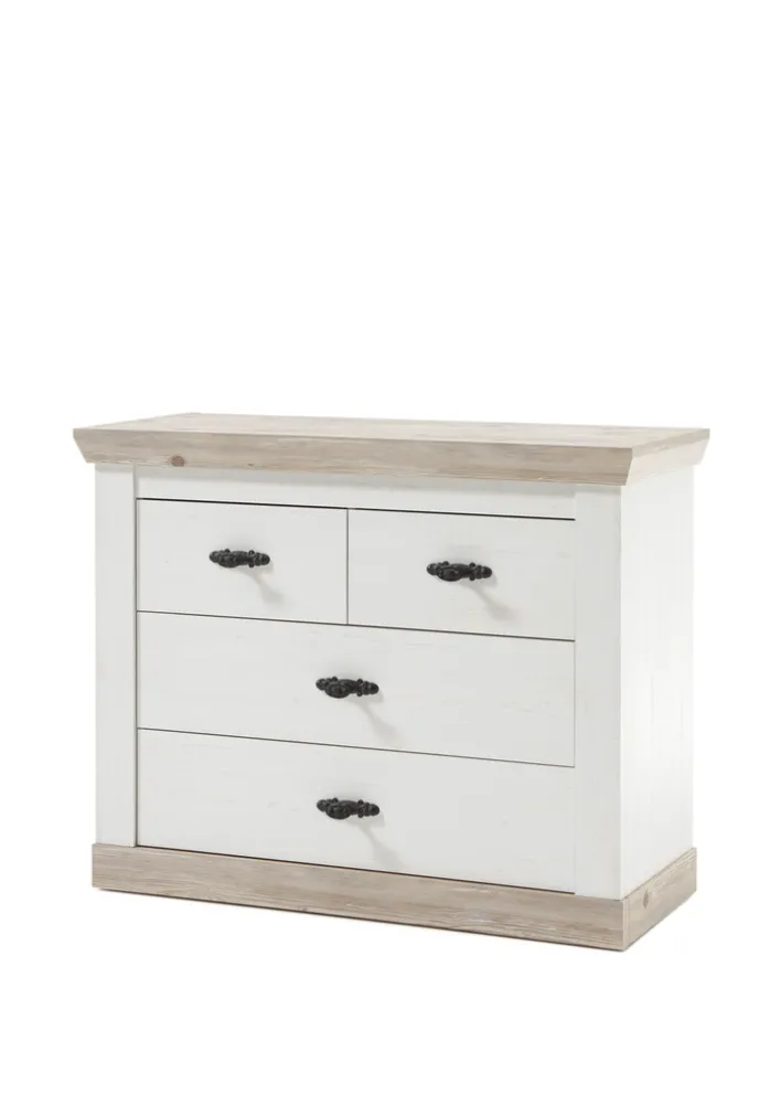 Kommode FLORENZ 107 x 87 cm weiß/braun