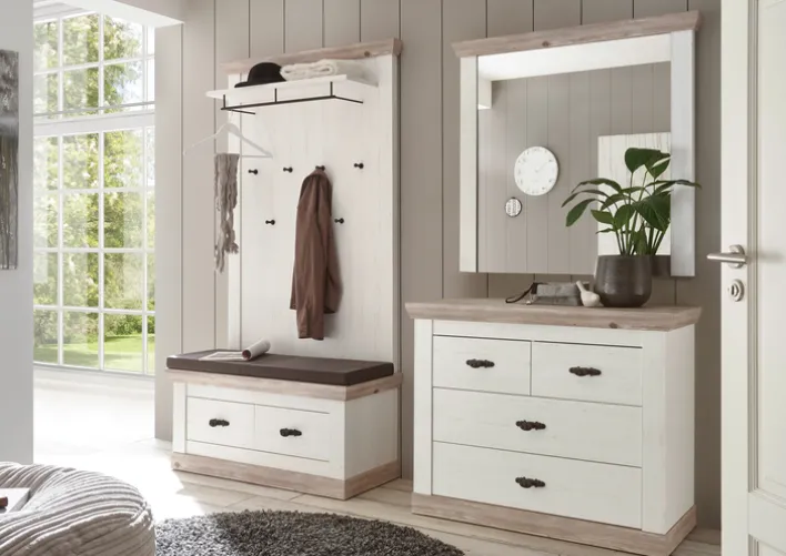 Kommode FLORENZ 107 x 87 cm weiß/braun