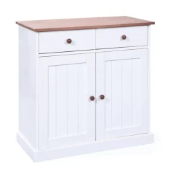 Kommode JACOB 3.2 weiß Massivholz / braun