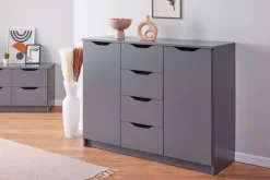 Kommode LION 122 x 92 cm graphitgrau