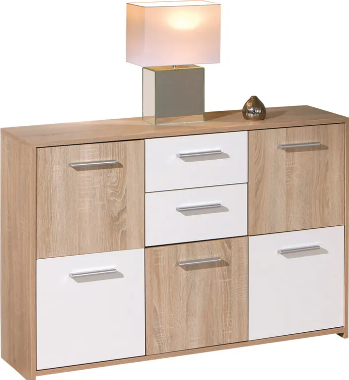 Kommode MAXIM 115x77x30 cm Dekor Sonoma-Eiche/weiß