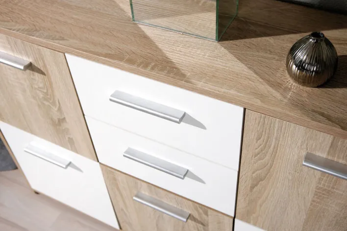 Kommode MAXIM 115x77x30 cm Dekor Sonoma-Eiche/weiß