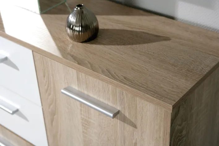 Kommode MAXIM 115x77x30 cm Dekor Sonoma-Eiche/weiß