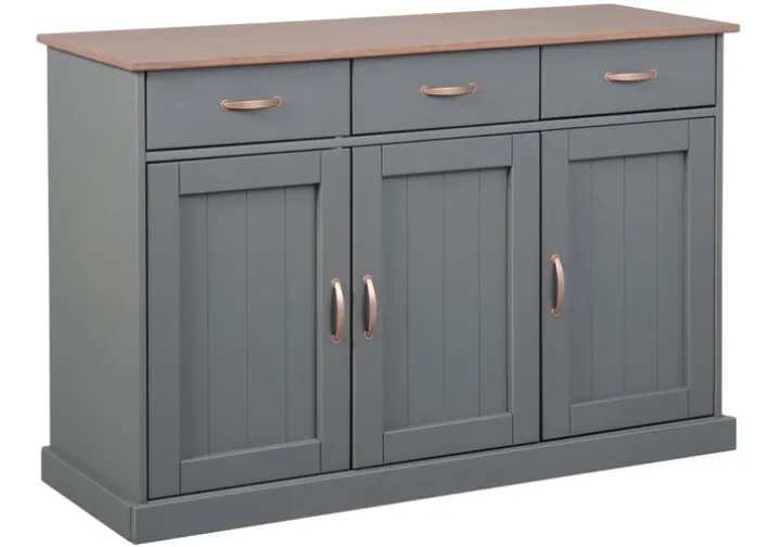 Kommode NICLAS 4.1 131x86x45 cm Massivholz grau