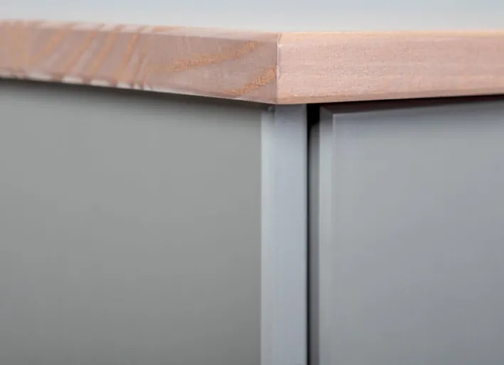 Kommode NICLAS 3.1 90x86x45 cm Massivholz grau