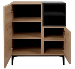 Kommode NOLA 80 x 90 cm Artisan Oak/schwarz