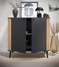 Kommode PURE 92 x 88 cm grau-Dekor/Eiche-Dekor