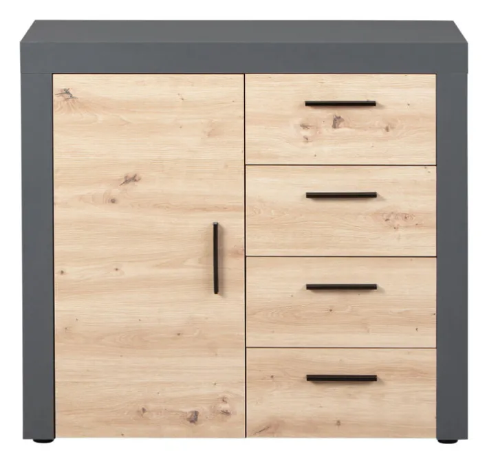 Kommode ROLAND 1T4S grau/ braun
