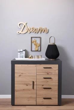 Kommode ROLAND 1T4S grau/ braun