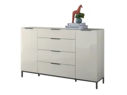 Kommode SANTORIN 180 x 99 cm Sandgrau/Glasfront Sandgrau