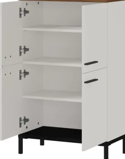 Kommode YONKERS 60 x 97 cm Kaschmir/ Nussbaum