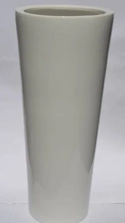 Konische Bodenvase /Vase aus Keramik H 70 /Ø 29 Weiß glänzend