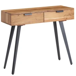 Konsolentisch 90 x 78 cm Akazie braun grau