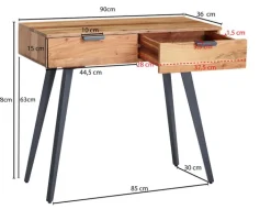 Konsolentisch 90 x 78 cm Akazie braun grau