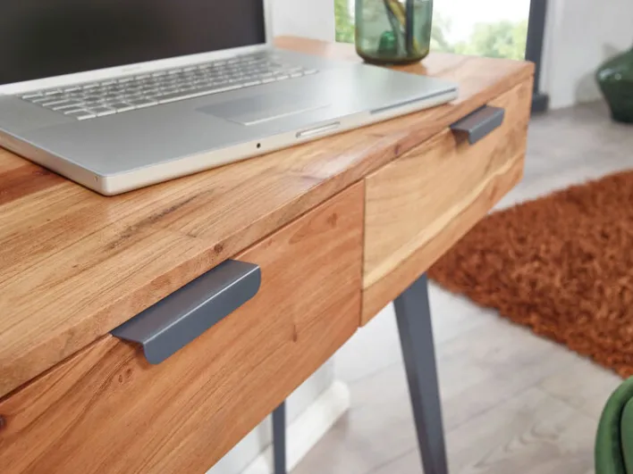 Konsolentisch 90 x 78 cm Akazie braun grau