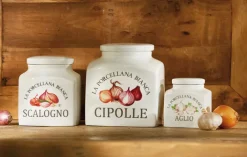 LA PORCELLANA BIANCA Aufbewahrungsdose CONSERVA Aglio 10,5 cm Porzellan weiß