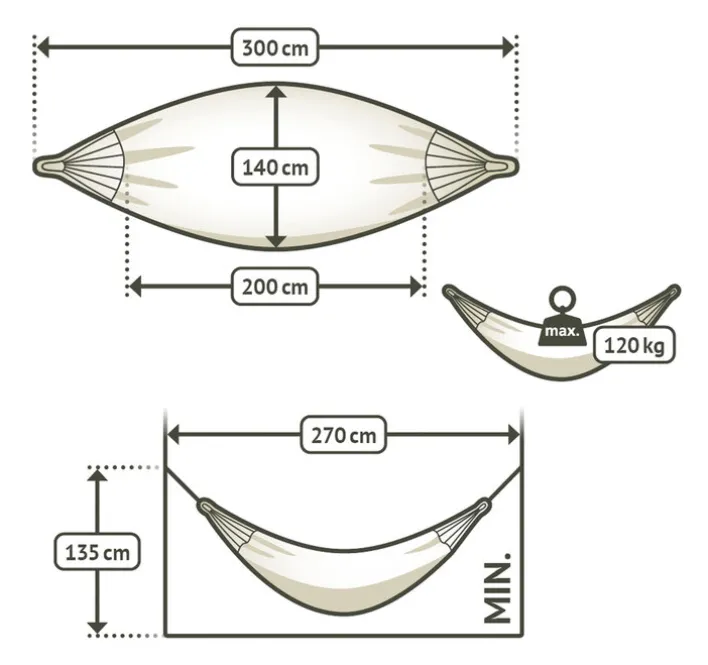 LA SIESTA Hängematte Einzel MODESTA 300 cm Volcano