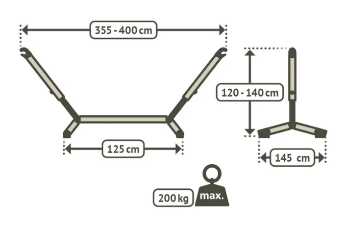 LA SIESTA Hängemattengestell Kingsize NAUTICO Cool Grey
