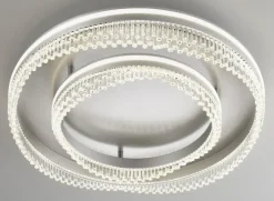 LED Deckenlampe AUDREY 60 cm silberfarbig /Acryl