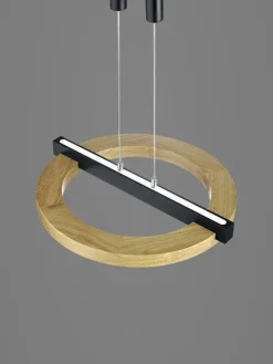LED Pendelleuchte NELLA 1-flg Holz /schwarz