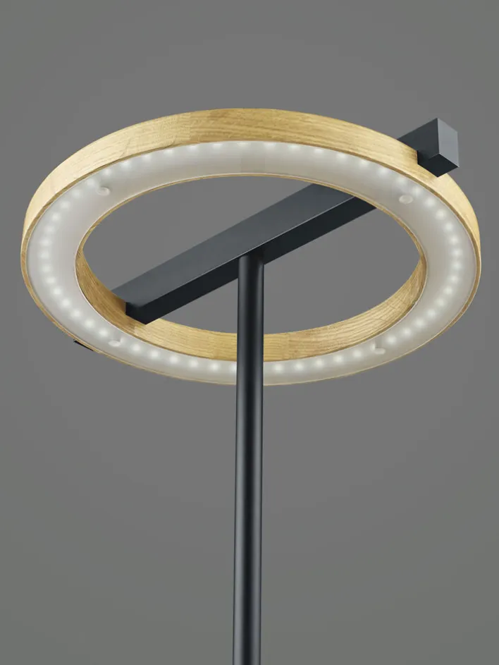 LED Stehlampe NELLA Holz /schwarz