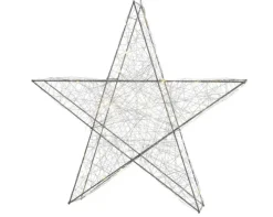 LED Weihnachtsstern 20 cm silberfarbig