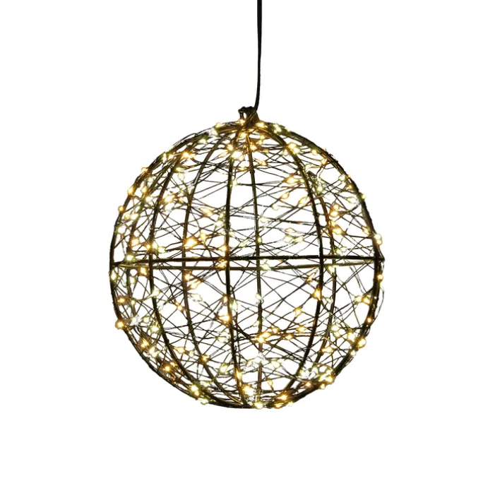 LED-Kugel ANNA, Lichtobjekt, Metall, 18 cm Schwarz, Outdoor