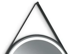 LED-Spiegel FINCHEN Ø 60 cm Spiegelglas/schwarz