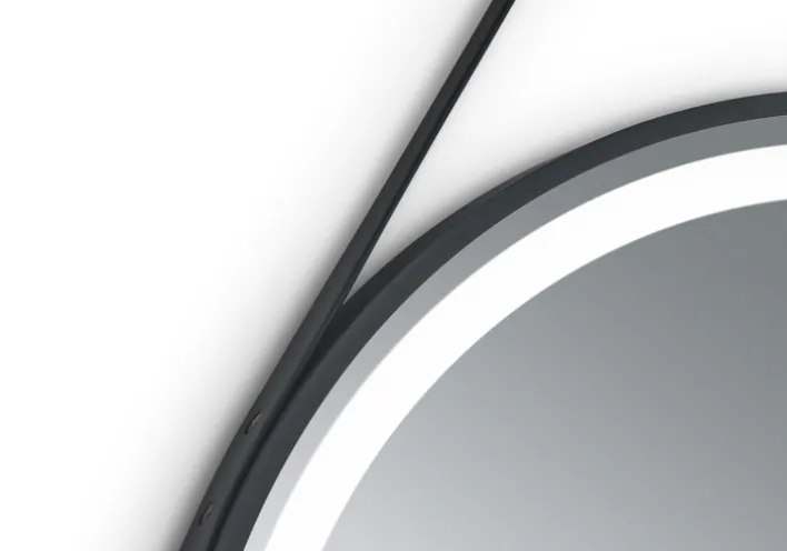 LED-Spiegel FINCHEN Ø 60 cm Spiegelglas/schwarz