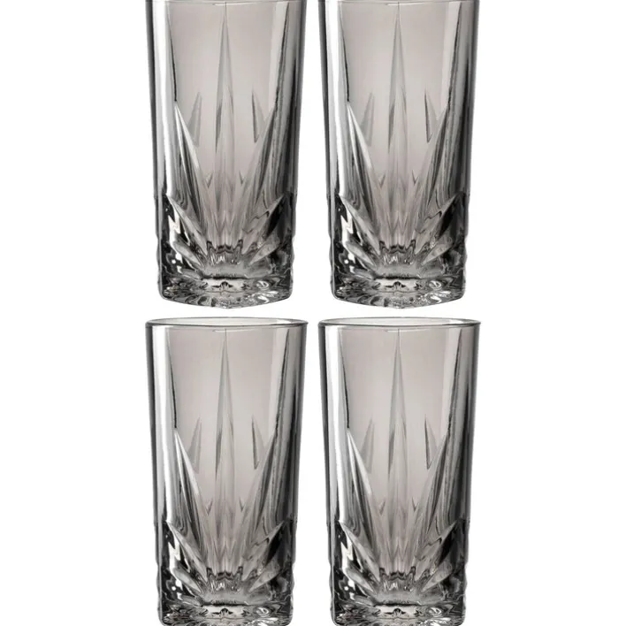 LEONARDO Longdrinkglas CAPRI 4er Set grau