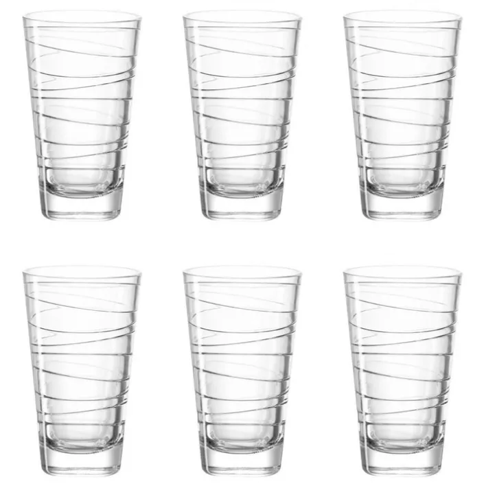 LEONARDO Longdrinkglas VARIO STRUTTURA 6er Set Klarglas