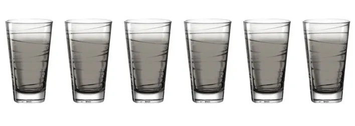 LEONARDO Longdrinkglas VARIO BASALTO 6er Set - je 280 ml anthrazit
