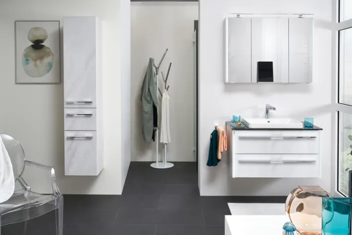 LEONARDO Spiegelschrank weiß