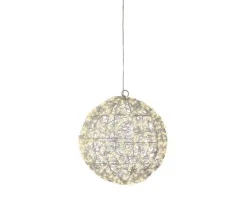 Lichtobjekt LED-Kugel GLOW I Metall Kugelform Ø 28 cm Grau