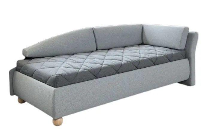 Liege LINDSAY 223 x 102 x 80 cm Taschenfederkern Hellgrau