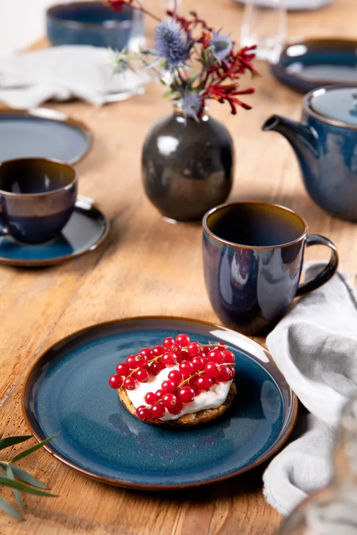 like. Frühstücksservice CRAFTED DENIM 6-teilig blau/ braun