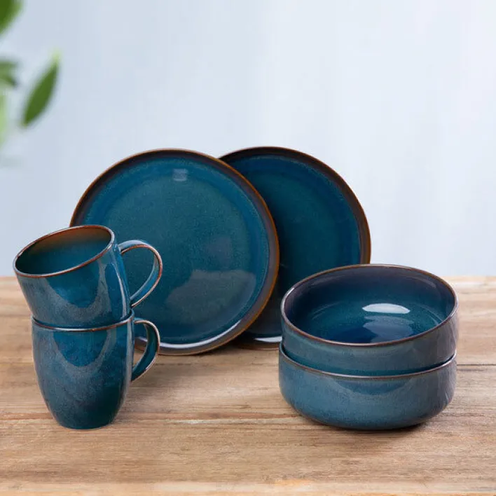 like. Henkelbecher CRAFTED DENIM 350 ml blau/ braun