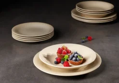 like. Suppenteller COLOR LOOP SAND 23,5 cm Porzellan beige