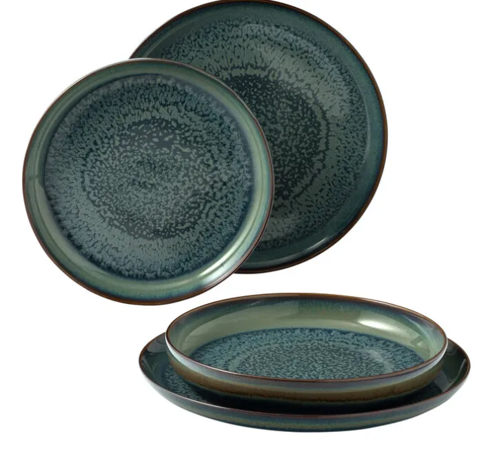 like. Tafelservice CRAFTED BREEZE 4-teilig grün/ braun
