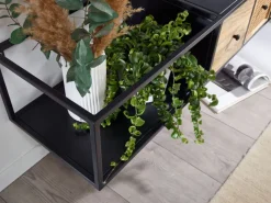 Lowboard 150 x 35 cm Akazie massiv und Eisen