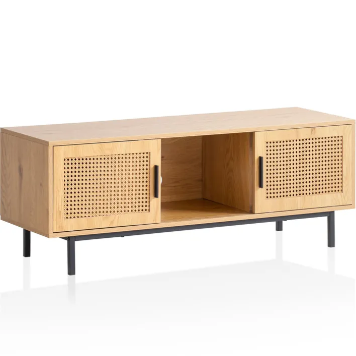 Lowboard 120 x 46 cm braun/schwarz